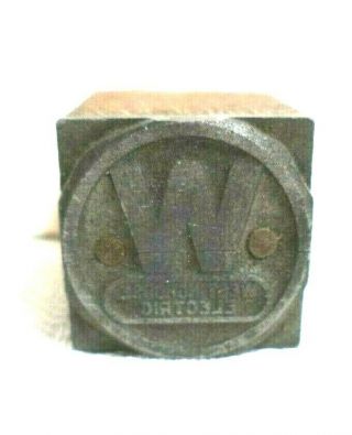 Antique Letterpress Metal & Wood Print Block " Westinghouse Electric " Co Logo Vgc