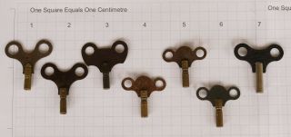 1x Vintage Antique Clock Key Sizes In The 3mm 