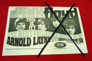 Pink Floyd 1967 Rare Vintage Advert Arnold Layne Debut Single Columbia Records