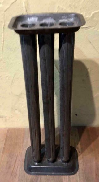Antique Primitive Hand Made Tin Candle Mold,  Six 10 " Tapered Tubes,  19th Century