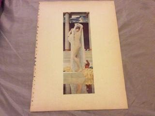 Antique Book Print - The Bath Of Psyche - Leighton - 1910