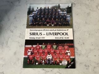 Rare Sirius V Liverpool (friendly) 1991 Uk Postage
