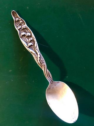 Antique Art Nouveau Victorian Sterling Silver Floral Pattern Spoon Flatware