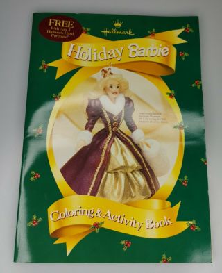 1996 Hallmark Holiday Barbie Coloring & Activity Book Vintage Not