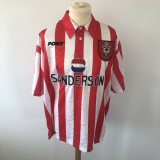 Southampton Fc Home Football Shirt Jersey 1995 1997 Xl Vintage Retro Signed Rare