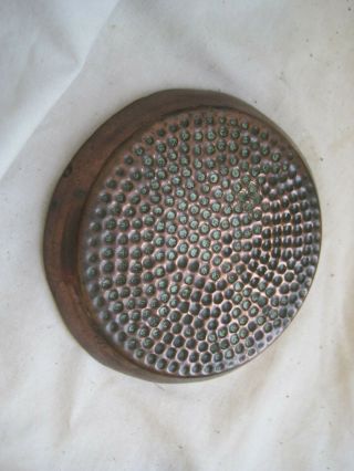 ANTIQUE Hammered ARTS and CRAFTS Small PIN DISH in COPPER Vintage 2