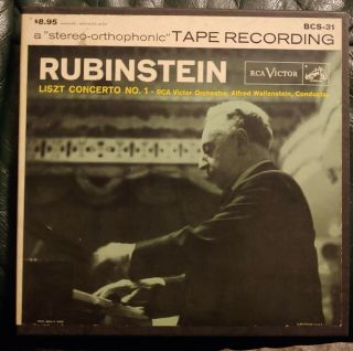 2 - Track Reel Tape Rca Victor Liszt Concerto No.  1 Artur Rubinstein Piano Rare