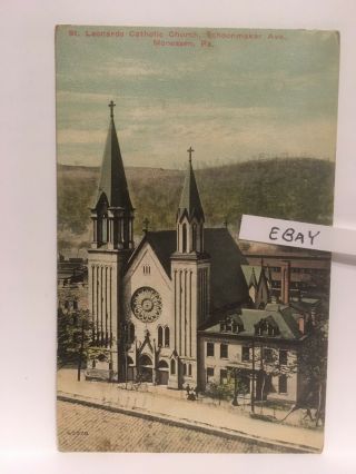 1914 Monessen Pa.  St.  Leonard’s Catholic Church Rare Postcard
