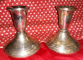 Vintage Duchin Creations Sterling Silver Weighted Candlesticks,  Holders