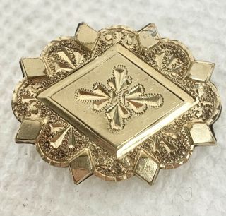 Antique Victorian Era Gold Filled Engraved Brooch/pin