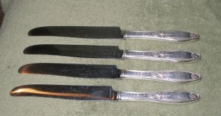 4 Clayborne - Rockford Silver Plate Co - Hollow Handle Dinner Knives