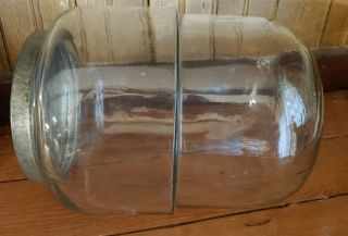 Vintage Antique Glass Hoosier? Cabinet Jar Canister Lid Hanging Container