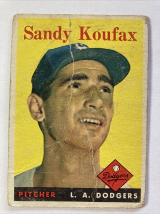 1958 Topps 187 Sandy Koufax ⚾️ Hof Los Angeles Dodgers