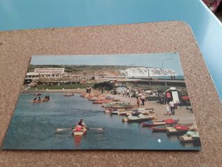 Rare Postcard Canoe Lake,  Sandown,  Isle Of Wight.  Grand Hotel,  Browns,  Yaverland