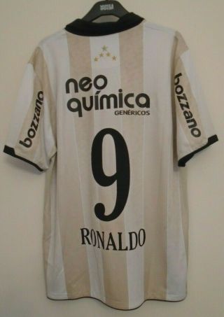 Corinthians Brazil Rare 100 Year Centenary Shirt Ronaldo No 9 - 2010/11 - Large