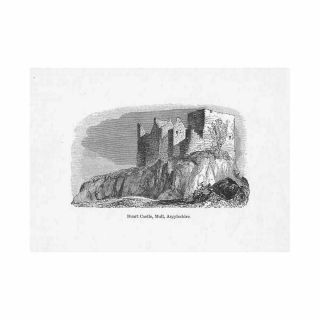 Duart Castle Isle Of Mull Antique Print 1885
