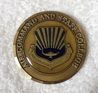 Authentic Us Air Command And Staff College Rare Military Challenge Coin