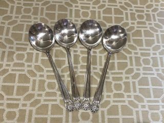 1847 Rogers Bros.  Is " Eternally Yours " Set Of 4 Cream Soup Spoons Silver Plate