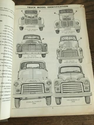 Rare 1939 Thru 1954 Gmc Master Parts Book With Illustratrations Light Duty Model