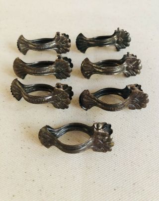 Vintage Antique Gould Cafe Curtain Pinch Clips Rings Spring (7)