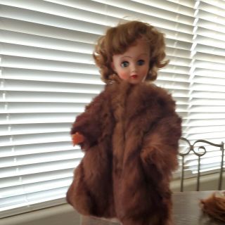 Vintage Doll Clothes: Real Mink Fur Coat Mme Alexander Cissy Toni Miss Revlon