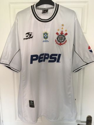 Rare Corinthians Football Shirt 2000 - 02 Xl Topper Pepsi Brazil Soccer Jersey