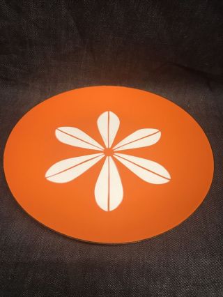 Mcm Cathrineholm Norway Orange/white Enamelware Lotus Dinner Plate Rare
