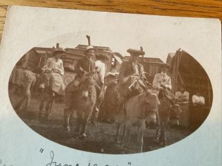 GREAT 1904 POSTCARD FROM KILMALCOLM OF A GROUP OF LADIES ON DONKEYS.  RARE CARD 2