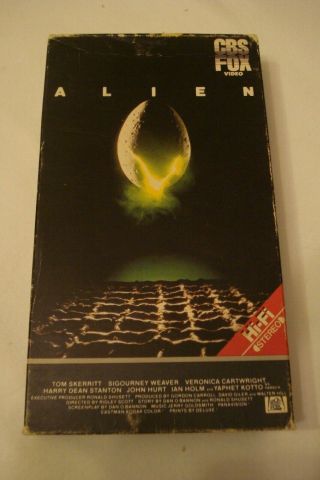 Rare Alien 1979 Cbs Fox Vhs Movie 1984 Video Science Fiction Horror Sci Fi Scott