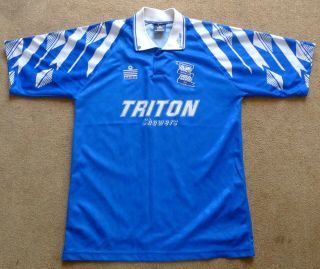 Rare Birmingham City Home Shirt 1993/94 Season Triton Showers Medium Size