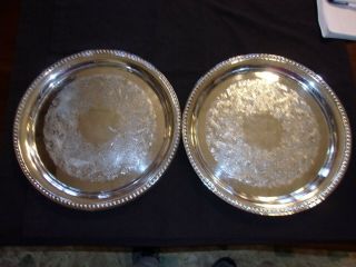 Vintage Wm Rogers Silver Plate Serving Trays