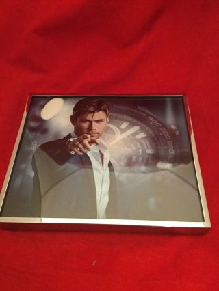 Chris Hemsworth With Silver Tag Heuer Aquaracer Frame Rare Counter Top