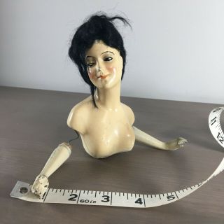 Antique Vintage Female Boudoir Doll Torso (head,  Chest And Arms)
