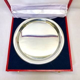 Vintage 1984 Cartier Pewter 11” Serving Platter Tray Plate BOXED RARE 3