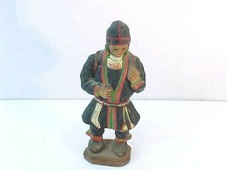 Vintage Henning Hand Carved In Norway Man With Back Pack Figure
