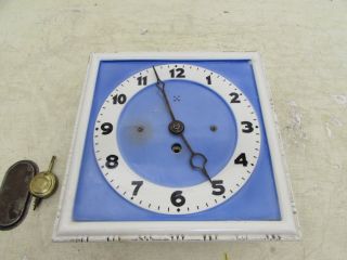 Very Rare Art Deco Hac Enameled Metal Kitchen Wall Clock,  Requires Attention