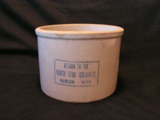 Vintage Advertising Red Wing Butter Crock North Star Creamery,  Kenyon,  Mn Rare
