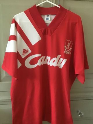 Rare Vintage Liverpool Shirt 1991 - 92 Adidas Red,  42/44.  Good Cond
