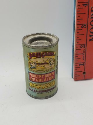 Antique Small Size Dr Legears Poultry Bowel Veterinary Medicine Tin Vet Can Old