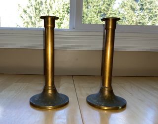 Antique Vintage 8” Brass Or Bronze Candlesticks Candle Holders