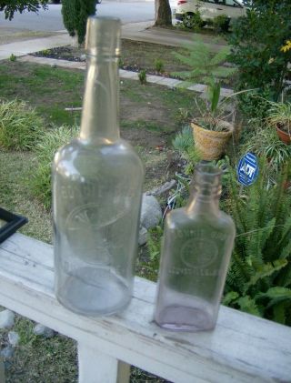 2 Bonnie Bros Louisville Kentucky Whiskey Bottles 11” & 7 " Rare