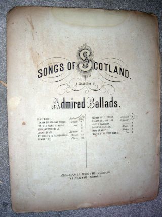 1840 John Anderson My Jo Antique Sheet Music Pre Civil War Scottish,  Missouri