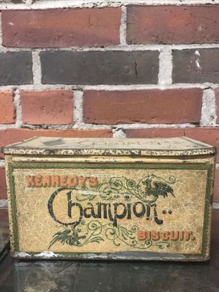 Very Rare Antique General Store Kennedys Biscuit Tin Box Farm Decor