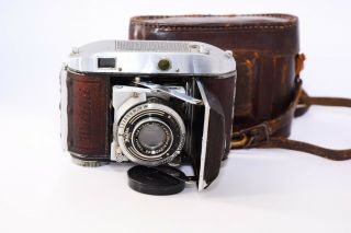 OLD RARE Weltini German 35mm folding rangefinder camera Weltar w/s Compur Rapid 2