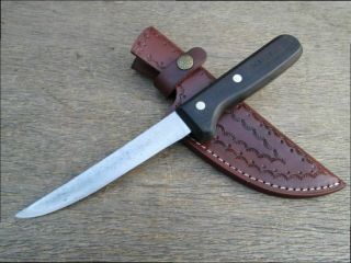 Razor Sharp Vintage Dexter Carbon Steel Hunting Skinning Knife Rare W/rosewood