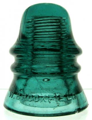 Cd 151 Aqua W.  Brookfield Antique Glass Telegraph Insulator Piece