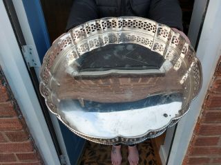 A Vintage Silver Plated Gallery Tray With A Mirror Finish.  1930.  S.  22.