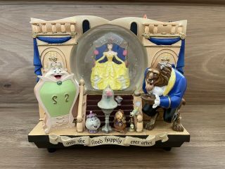 Rare 1991 Disney Beauty And The Beast Musical Snow Globe Belle Snowglobe