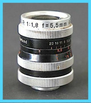 88$.  Kern Paillard 5.  5 Mm F/1.  8 Switar Fast Lens.  D - Mount.  Rare