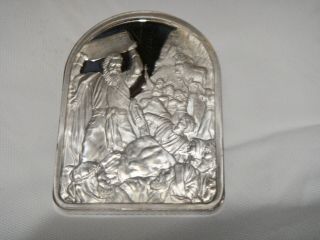 1978 Hamilton Ten Commandments.  999 Fine Silver Art Ingot /bar,  Rare L.  E